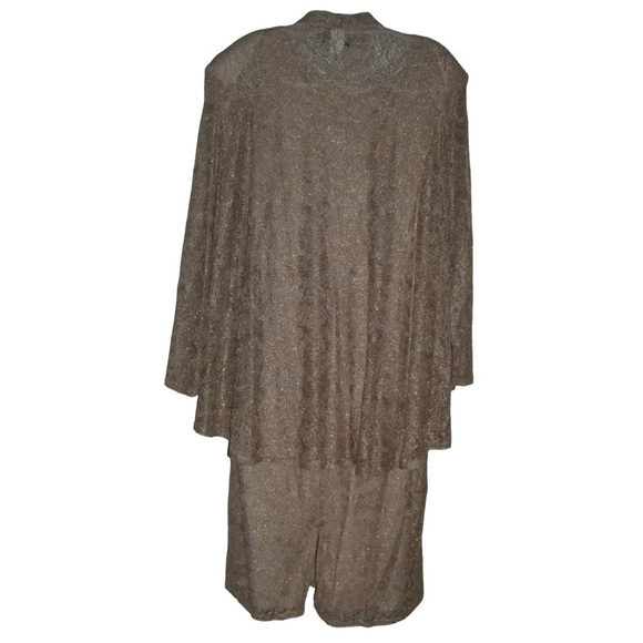 Vintage 80's S.L. Fashions Dress Gold Metallic Lattice Dynasty Cottage Flapper - Picture 10 of 16